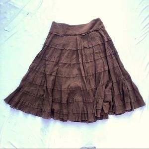 Brown flowy boho skirt